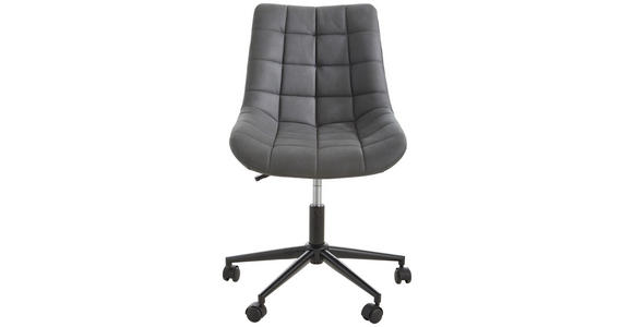 DREHSTUHL Grau, Schwarz - Schwarz/Grau, KONVENTIONELL, Kunststoff/Textil (65/80-90/62cm) - Carryhome