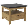 BEISTELLTISCH 65/65/45,6 cm Dunkelgrau, Eiche Artisan quadratisch  - Dunkelgrau/Schwarz, Basics, Holzwerkstoff/Metall (65/65/45,6cm) - Hom`in