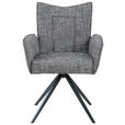 ARMLEHNSTUHL  in Eisen Webstoff  - Dunkelgrau/Schwarz, Design, Textil/Metall (60/89/66cm) - Carryhome