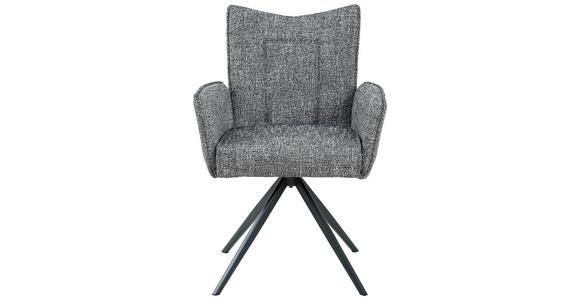 ARMLEHNSTUHL  in Eisen Webstoff  - Dunkelgrau/Schwarz, Design, Textil/Metall (60/89/66cm) - Carryhome