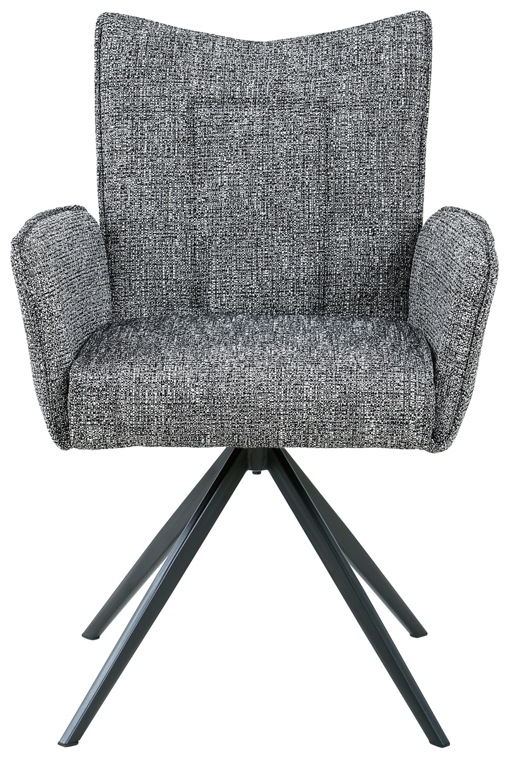 ARMLEHNSTUHL Eisen Webstoff - Dunkelgrau/Schwarz, Design, Textil/Metall (60/89/66cm) - Carryhome