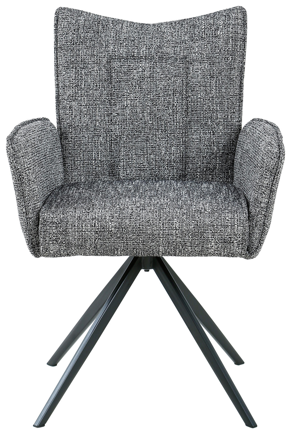 ARMLEHNSTUHL Eisen Webstoff  - Dunkelgrau/Schwarz, Design, Textil/Metall (60/89/66cm) - Carryhome