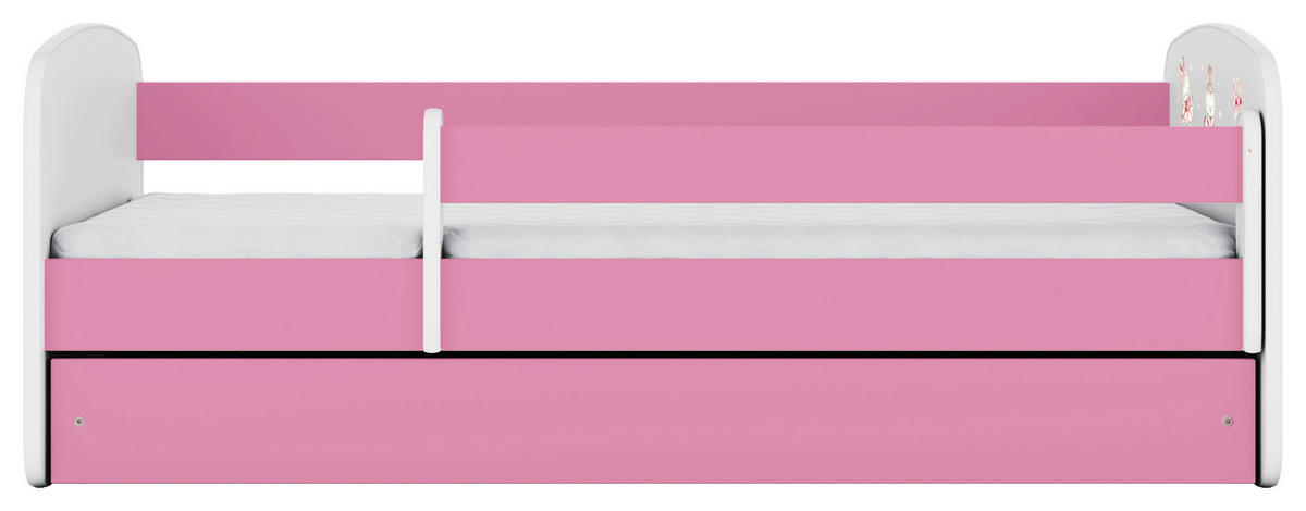 KINDER-/JUNIORBETT - Pink/Birkefarben, MODERN, Holz/Holzwerkstoff (80/160cm) - MID.YOU