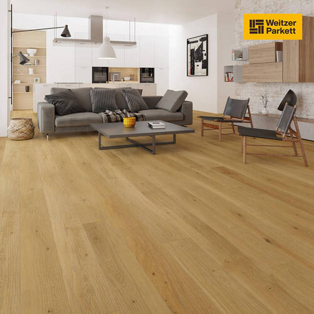 LANDHAUSDIELE, Eiche Lebhaft Gesund Diele  per  m² - Trend (180/17,5/1,1cm) - Weitzer Parkett