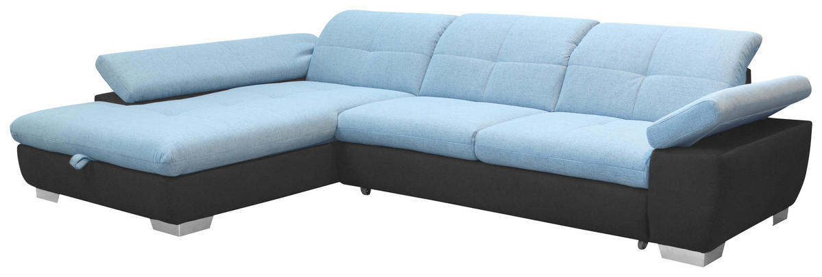 SEDEŽNA GARNITURA, mikrovlakna  - barve kroma, Design, kovina/tekstil (204/297cm) - Xora