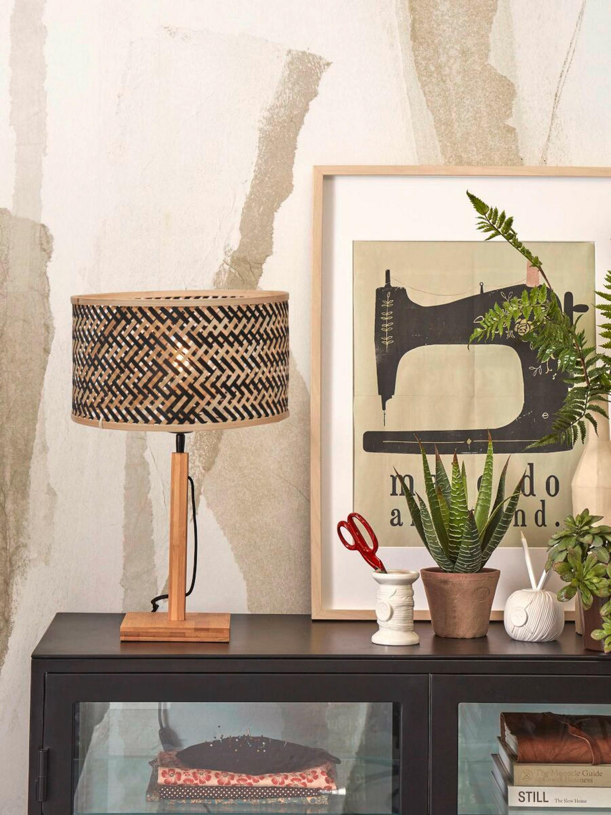 BORDSLAMPA GOOD&MOJO  32/38/32 cm   - svart/naturfärgad, Trend (32/38/32cm) - Good & Mojo