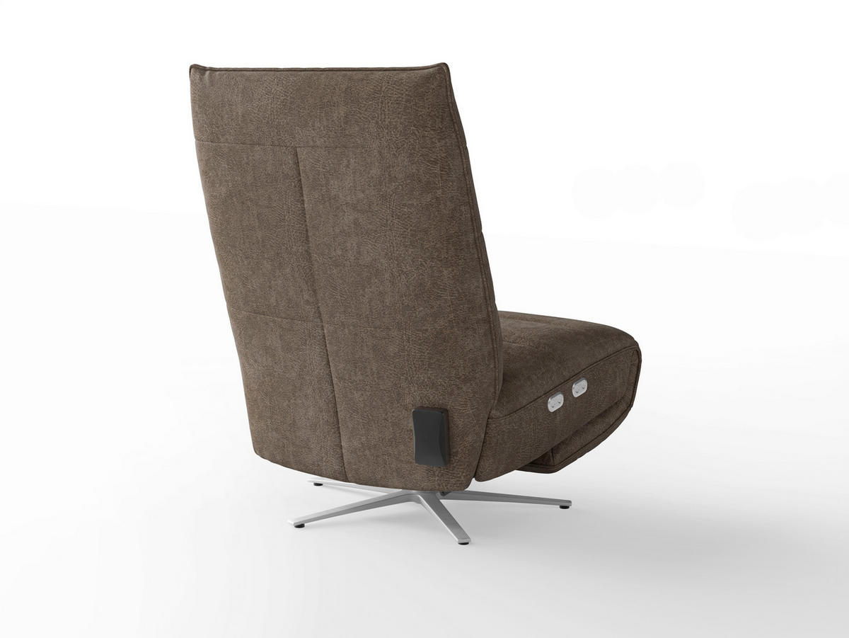 RELAXAČNÍ KŘESLO, textil, hnědá - barvy stříbra/hnědá, Basics, kov/textil (80/109/98cm) - Sit & More