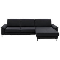 ECKSOFA in Echtleder Anthrazit  - Anthrazit/Schwarz, Design, Leder/Metall (334/176cm) - Dieter Knoll