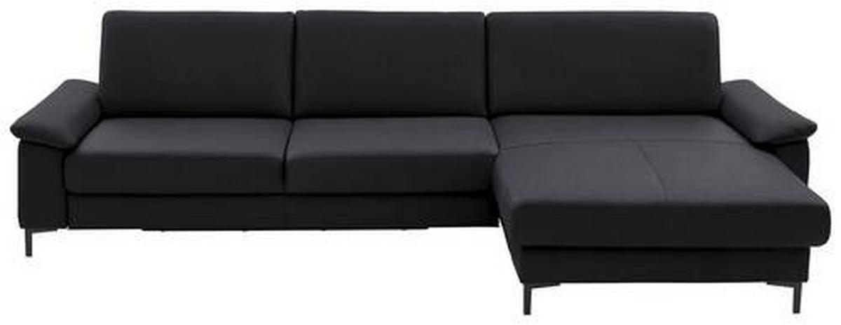 ECKSOFA in Echtleder Anthrazit  - Anthrazit/Schwarz, Design, Leder/Metall (334/176cm) - Dieter Knoll