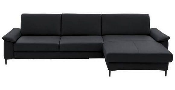 ECKSOFA in Echtleder Anthrazit  - Anthrazit/Schwarz, Design, Leder/Metall (334/176cm) - Dieter Knoll