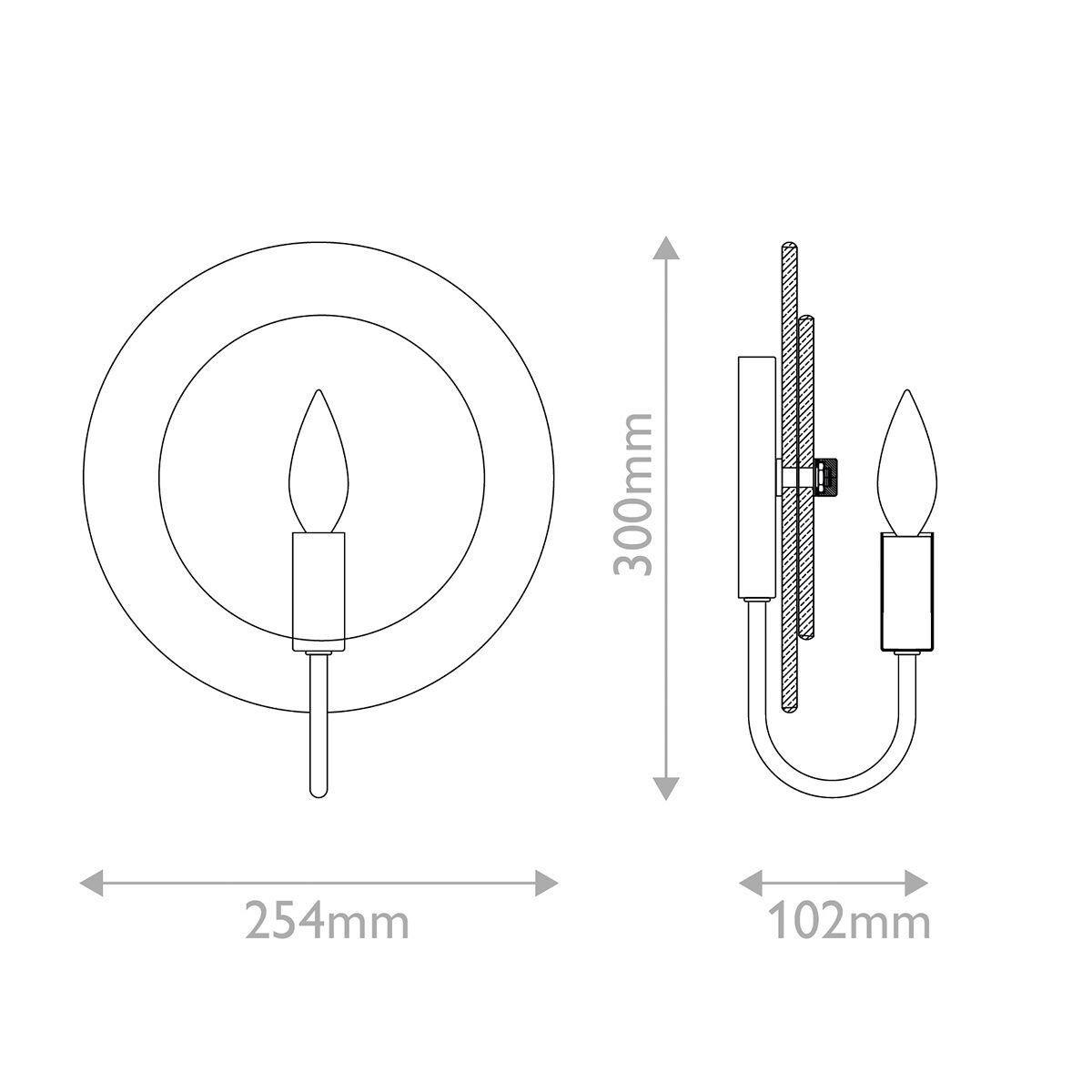 WANDLEUCHTE Rene  30/25,4/10,2 cm  - Goldfarben, KONVENTIONELL, Glas/Metall (30/25,4/10,2cm) - Elstead Lighting
