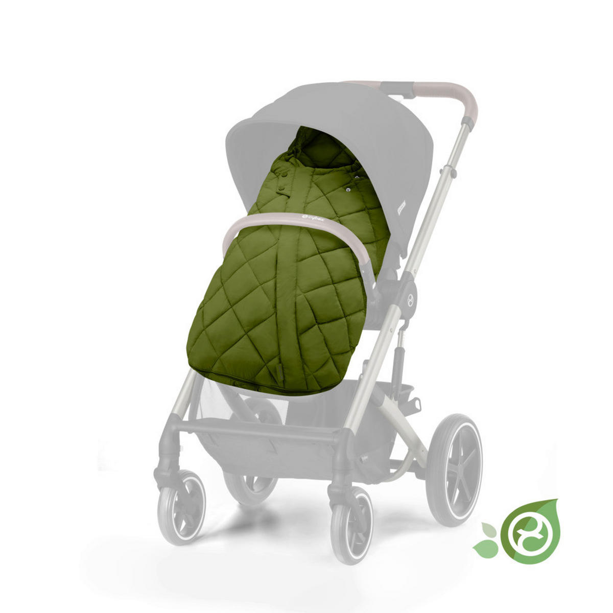 FUßSACK Snogga 2  - Grün, Basics, Textil (90/50/20cm) - cybex GOLD
