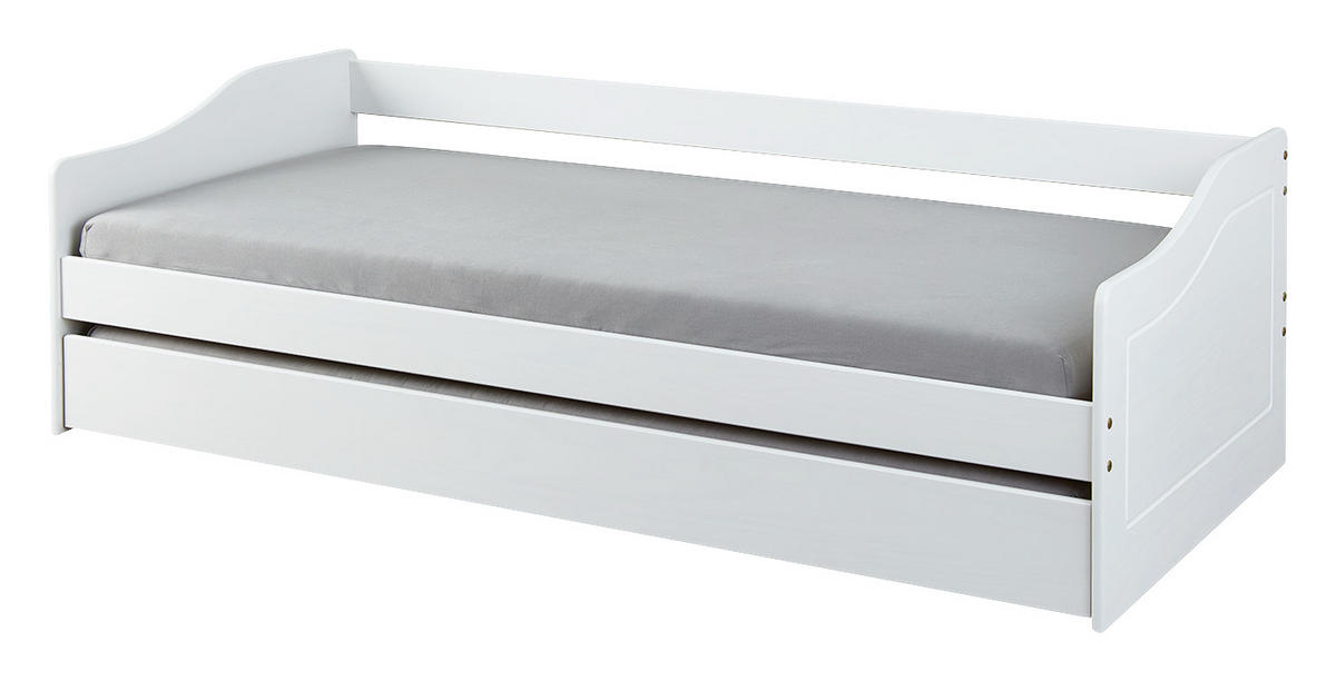 AUSZIEHBETT 90/200 cm Weiss  - Weiss, Romantik / Landhaus, Holz (90/200cm) - MID.YOU