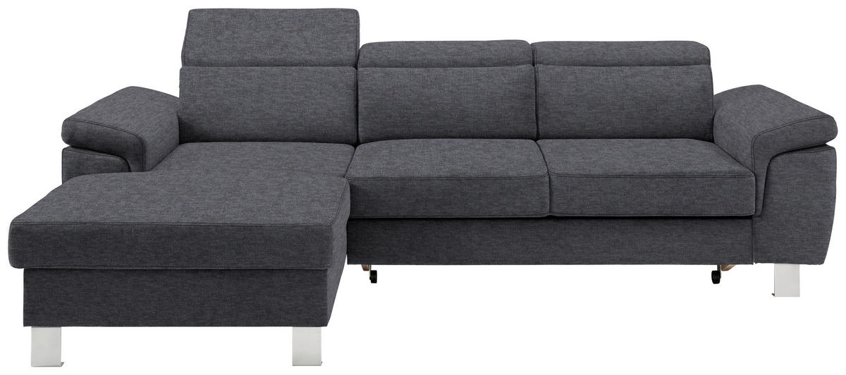 ECKSOFA in Webstoff Grau  - Silberfarben/Grau, Design, Textil/Metall (167/250cm) - Xora