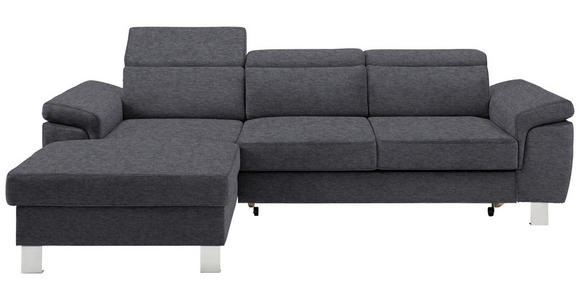 ECKSOFA in Webstoff Grau  - Silberfarben/Grau, Design, Textil/Metall (167/250cm) - Xora