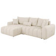 ECKSOFA in Velours Beige  - Beige/Schwarz, KONVENTIONELL, Kunststoff/Textil (168/298cm) - Carryhome