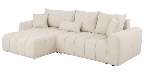 ECKSOFA in Velours Beige  - Beige/Schwarz, KONVENTIONELL, Kunststoff/Textil (168/298cm) - Carryhome