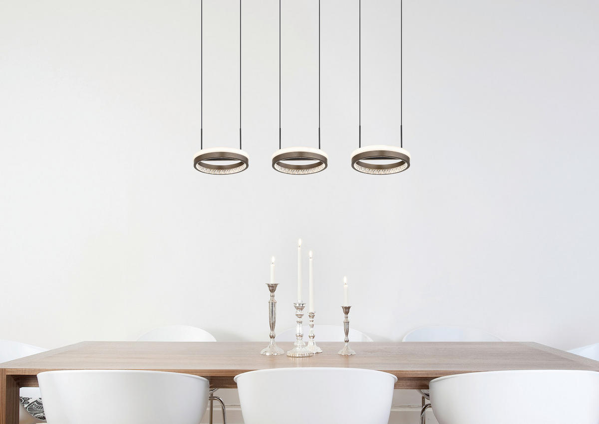 VISEČA LED-SVETILKA  DELLA  1400 lm 3000, 4000, 6000 K 230 V  - temno siva/črna, Design, kovina/umetna masa (82/20,6/150cm) - Globo