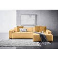 ECKSOFA in Chenille Currygelb  - Currygelb/Schwarz, KONVENTIONELL, Kunststoff/Textil (280/188cm) - Carryhome