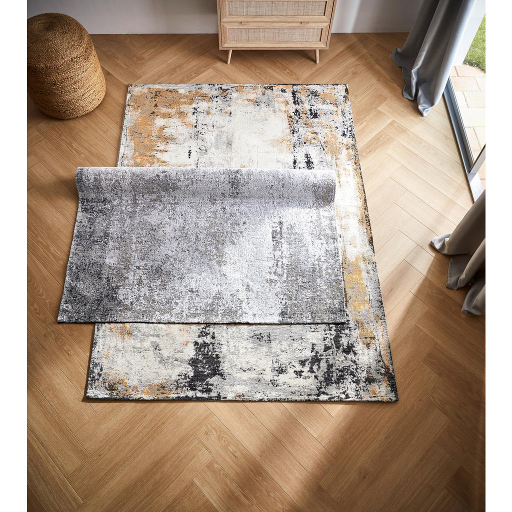 Thumbnail - Novel Vintage-Teppich, Beige, Textil, Abstraktes, rechteckig, 80x150 cm, ISO 9001, Oeko-Tex® Standard 100, Global Recycl...