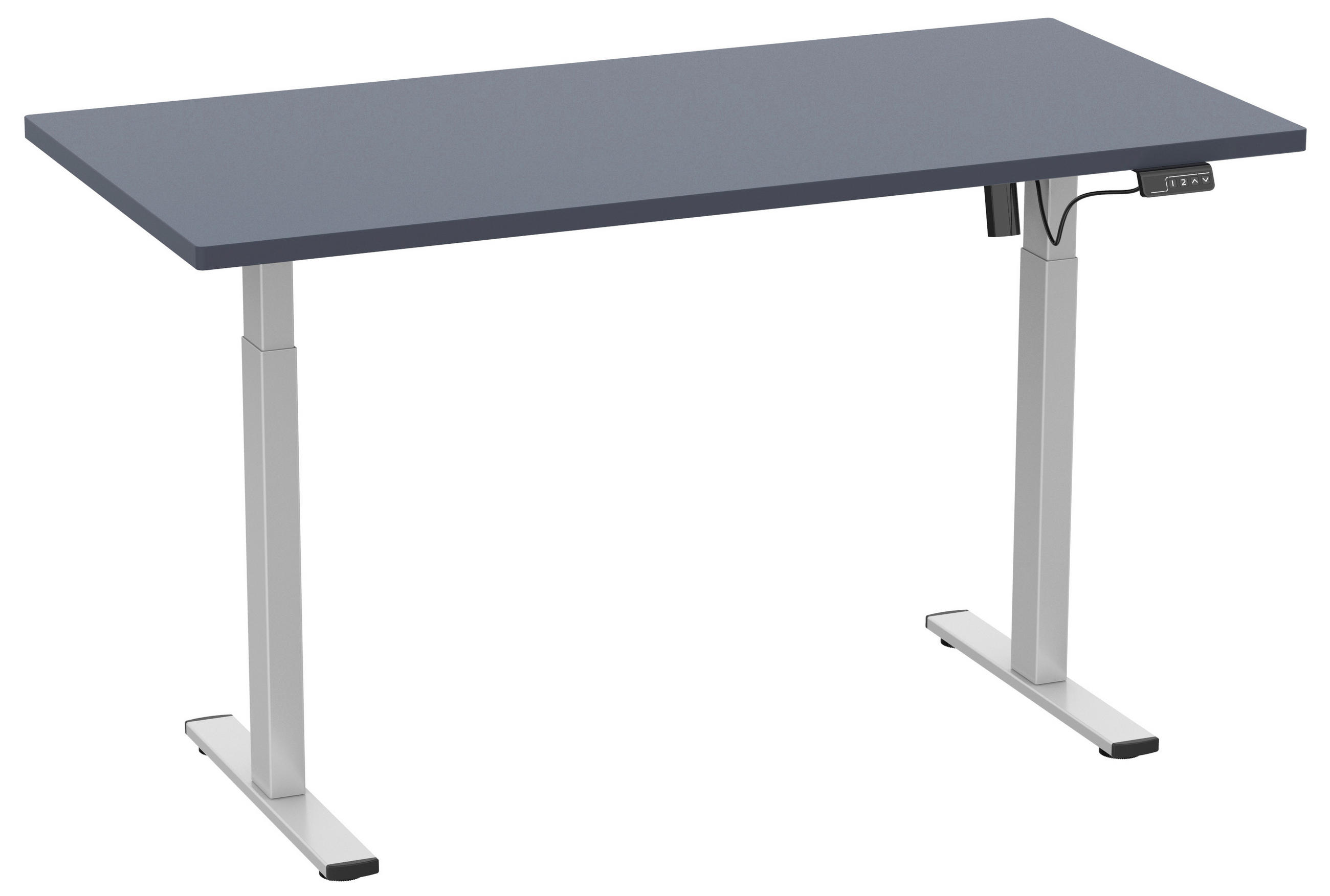 SCHREIBTISCH  in Anthrazit, Silberfarben  - Anthrazit/Silberfarben, Design, Holzwerkstoff/Metall (140/71/80cm) - MID.YOU