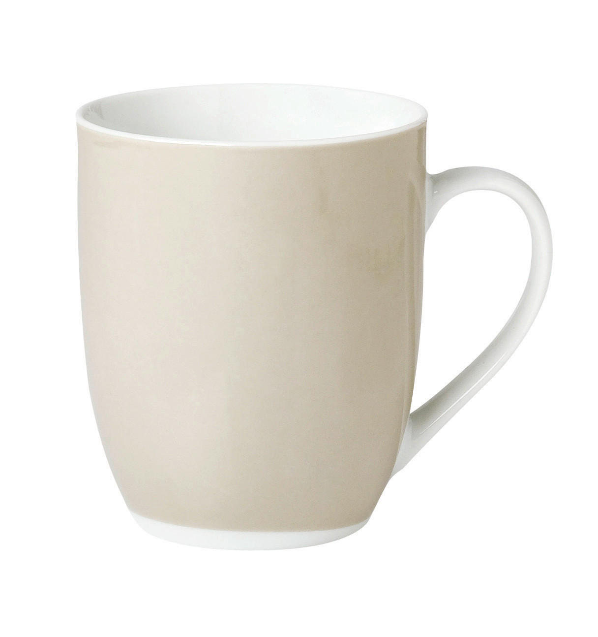 KAFFEEBECHERSET VARIO 6-teilig  - Taupe/Weiß, Basics, Keramik (11/10/8cm) - Van Well