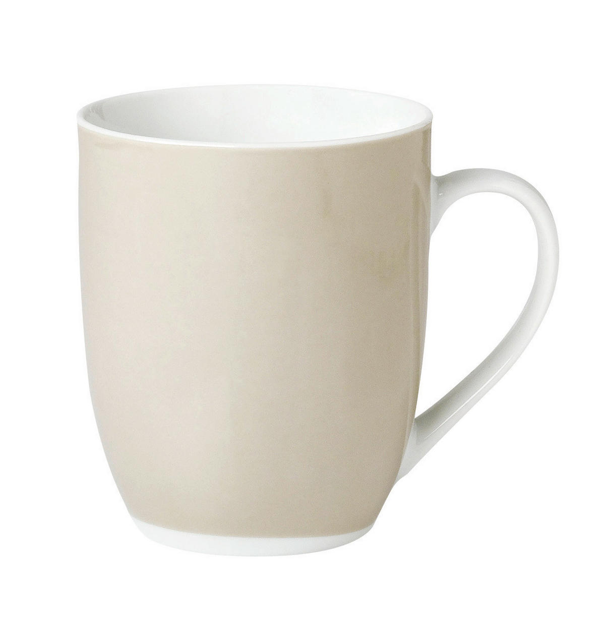 KAFFEEBECHERSET VARIO 6-teilig  - Taupe/Weiß, Basics, Keramik (11/10/8cm) - Van Well