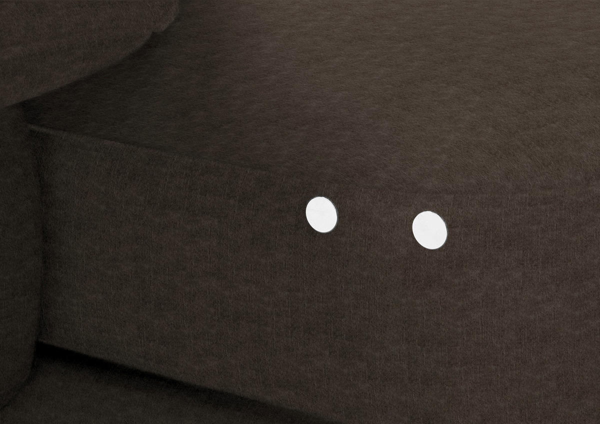 ECKSOFA in Velours Dunkelbraun  - Dunkelbraun/Schwarz, Design, Textil/Metall (180/310cm) - Dieter Knoll
