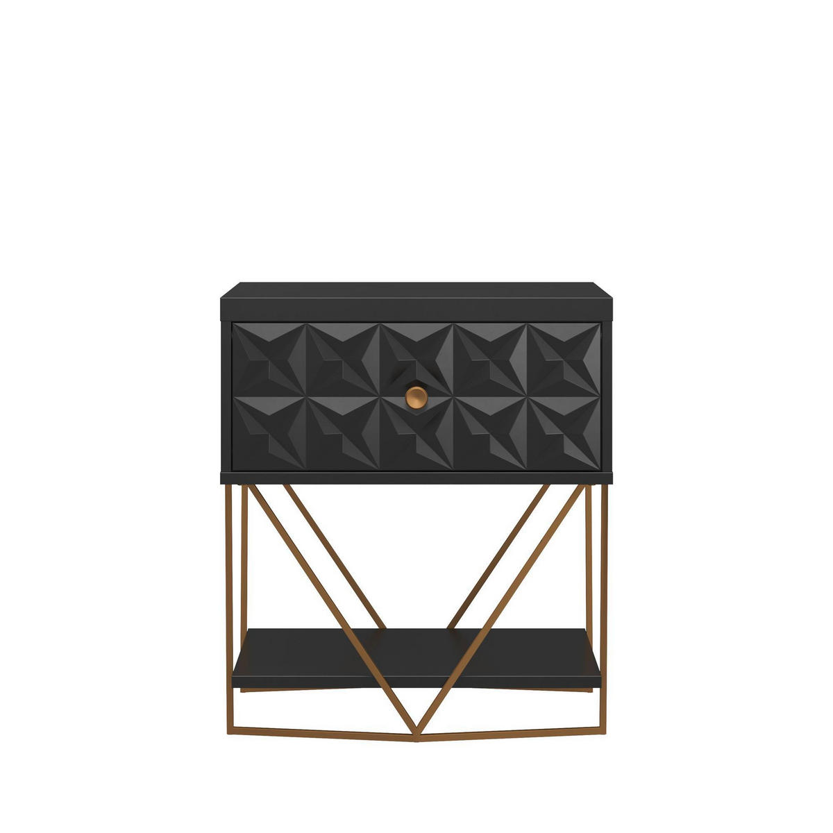 BEISTELLTISCH in Metall, Holzwerkstoff  - Goldfarben/Schwarz, Design, Holzwerkstoff/Metall (59/42/68cm) - MID.YOU