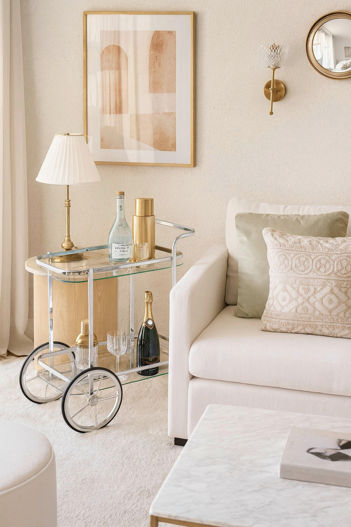 SERVIERWAGEN Chromfarben  - Chromfarben, Design, Glas/Metall (38/73/74cm) - MID.YOU