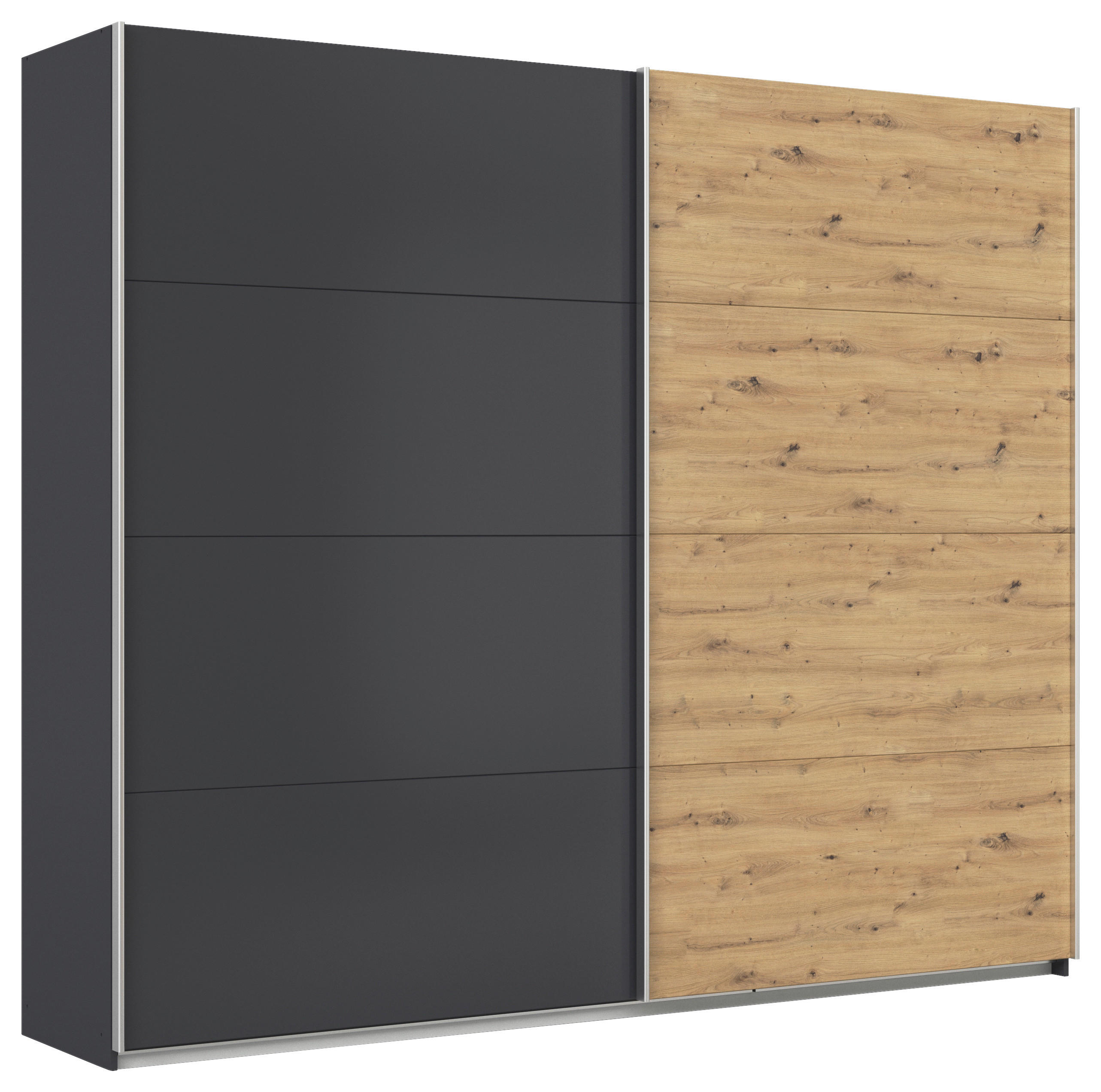 Schwebetürenschrank B: 271cm Feldkirch Grau/eiche Dekor