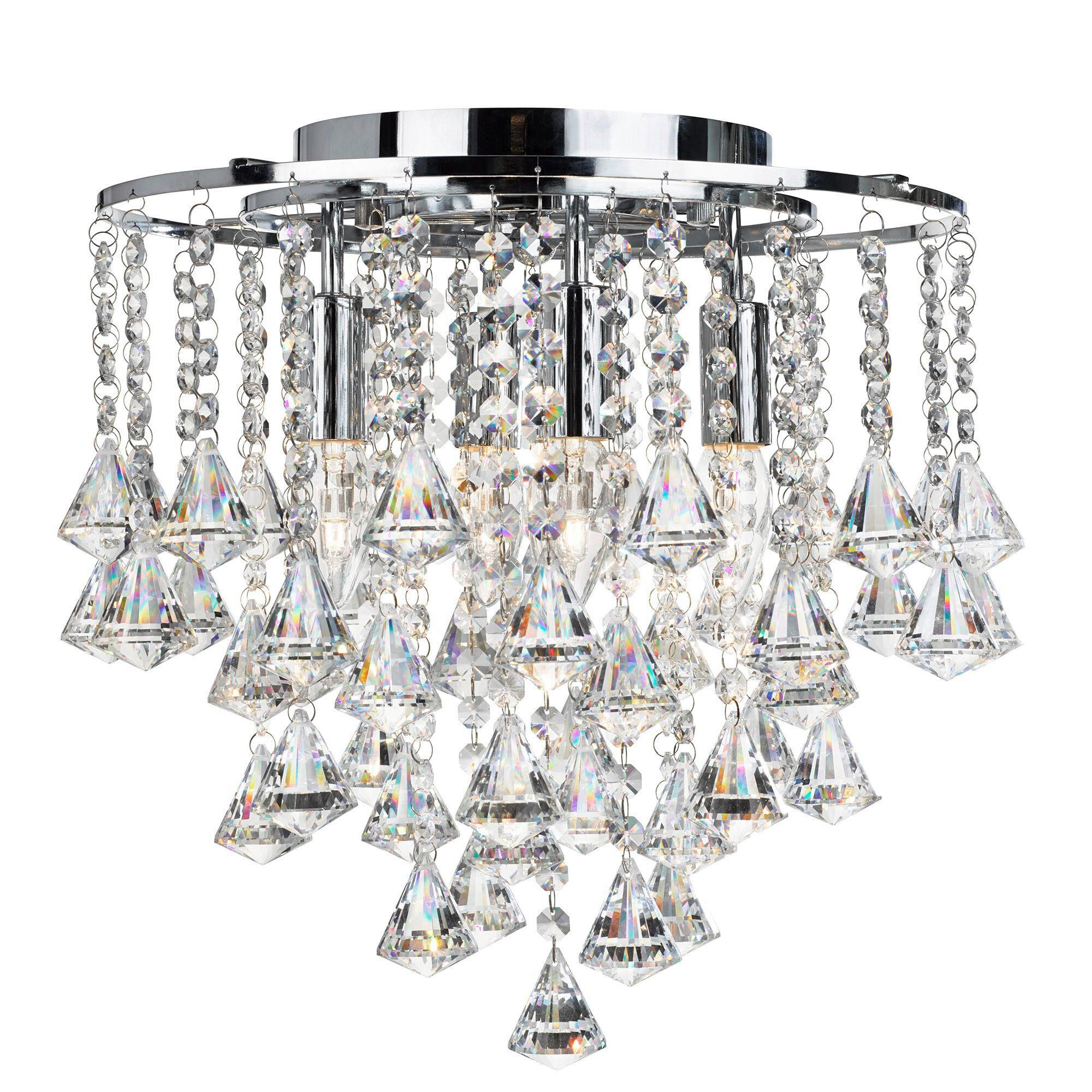 TAKLAMPA Dorchester 36/40 cm  - kromfärg, Klassisk, metall/glas (36/40cm)
