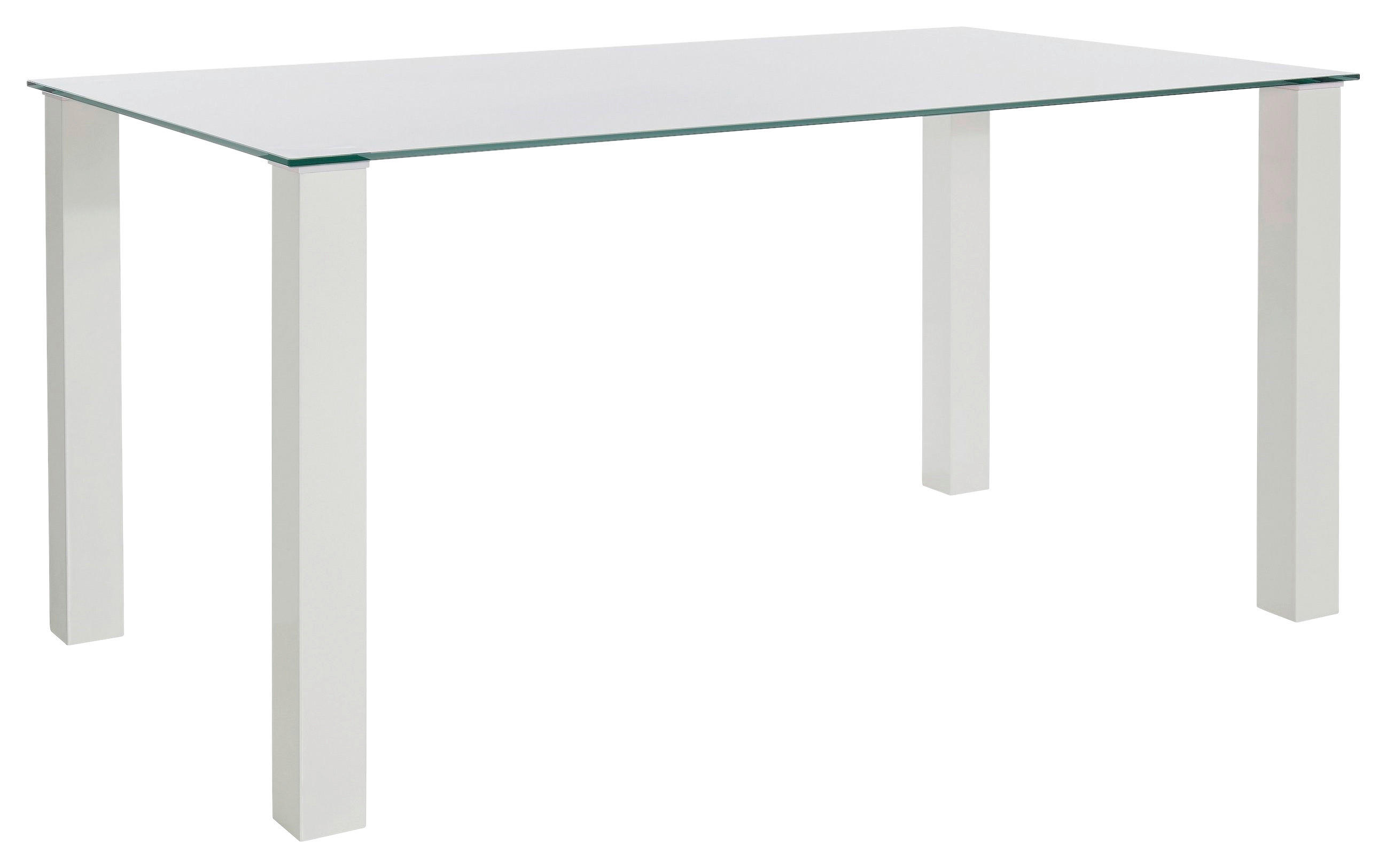 ESSTISCH in Glas, Holzwerkstoff  - Weiß Hochglanz/Weiß, Design, Glas/Holzwerkstoff (160/76/90cm) - MID.YOU