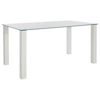 ESSTISCH in Glas, Holzwerkstoff 90/160/76 cm  - Weiß Hochglanz/Weiß, Design, Glas/Holzwerkstoff (90/160/76cm) - MID.YOU