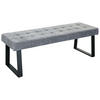 SITZBANK 140/49/48 cm Webstoff Hellgrau  - Hellgrau/Schwarz, MODERN, Textil/Metall (140/49/48cm) - MID.YOU