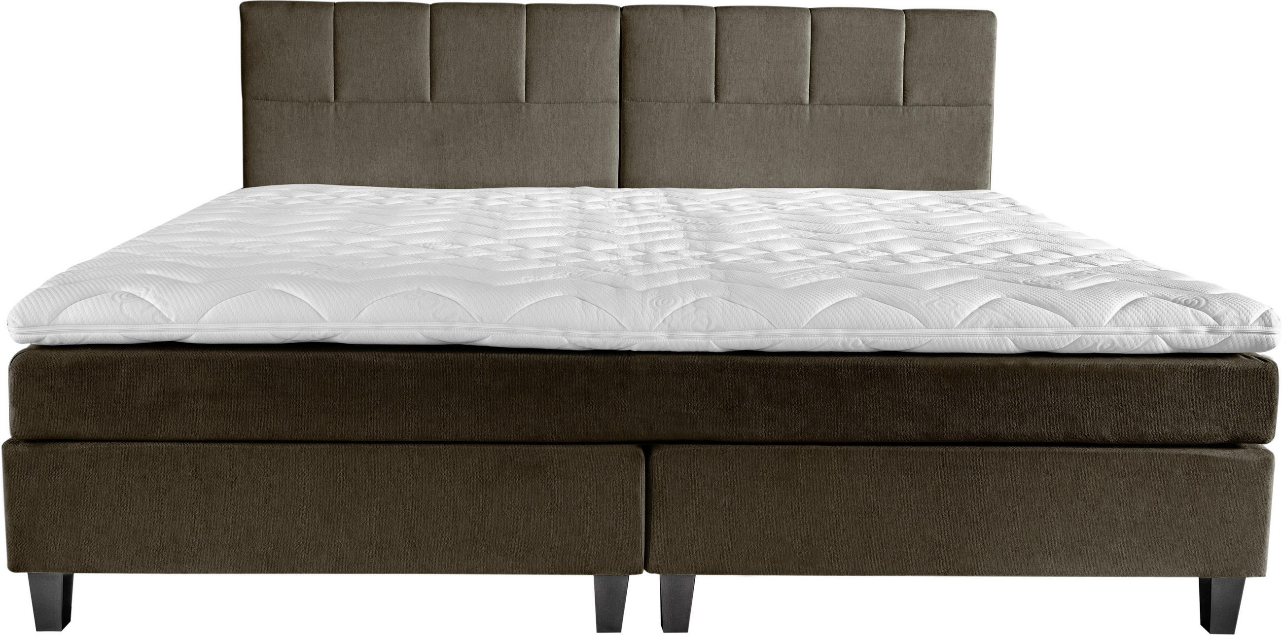 BOXSPRINGBETT 200/200 cm  in Dunkelbraun  - Dunkelgrau/Dunkelbraun, Trend, Holz/Textil (200/200cm) - Esposa