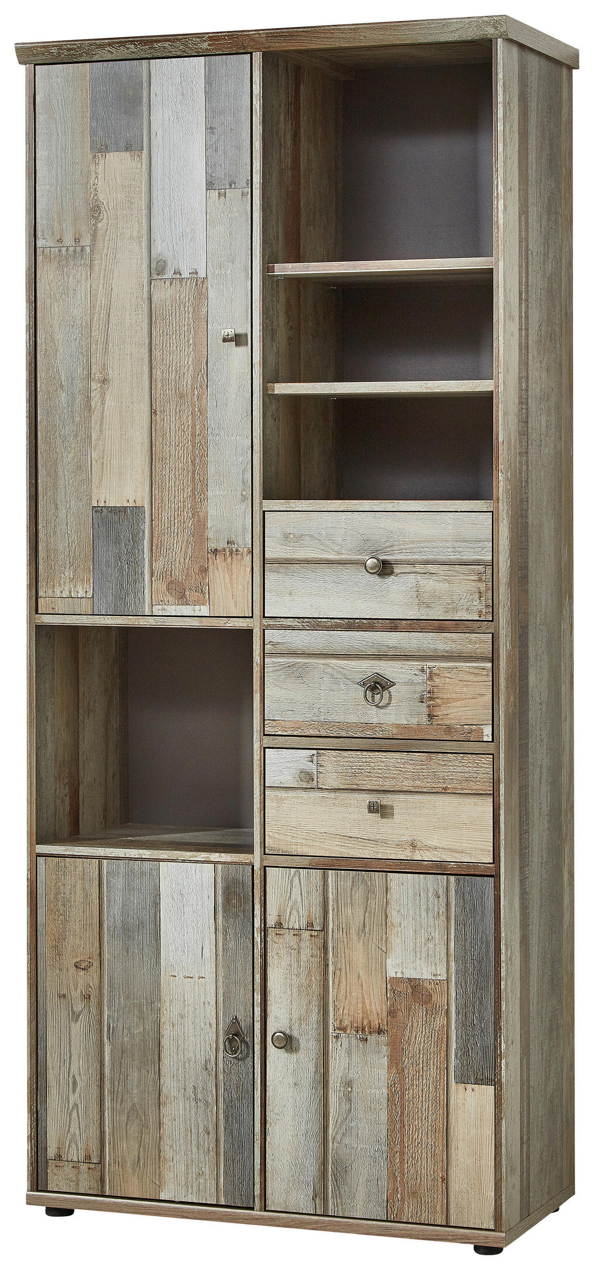 VITRINE in Braun - Anthrazit/Schwarz, Basics, Holzwerkstoff/Metall (83/188/39cm) - Livetastic