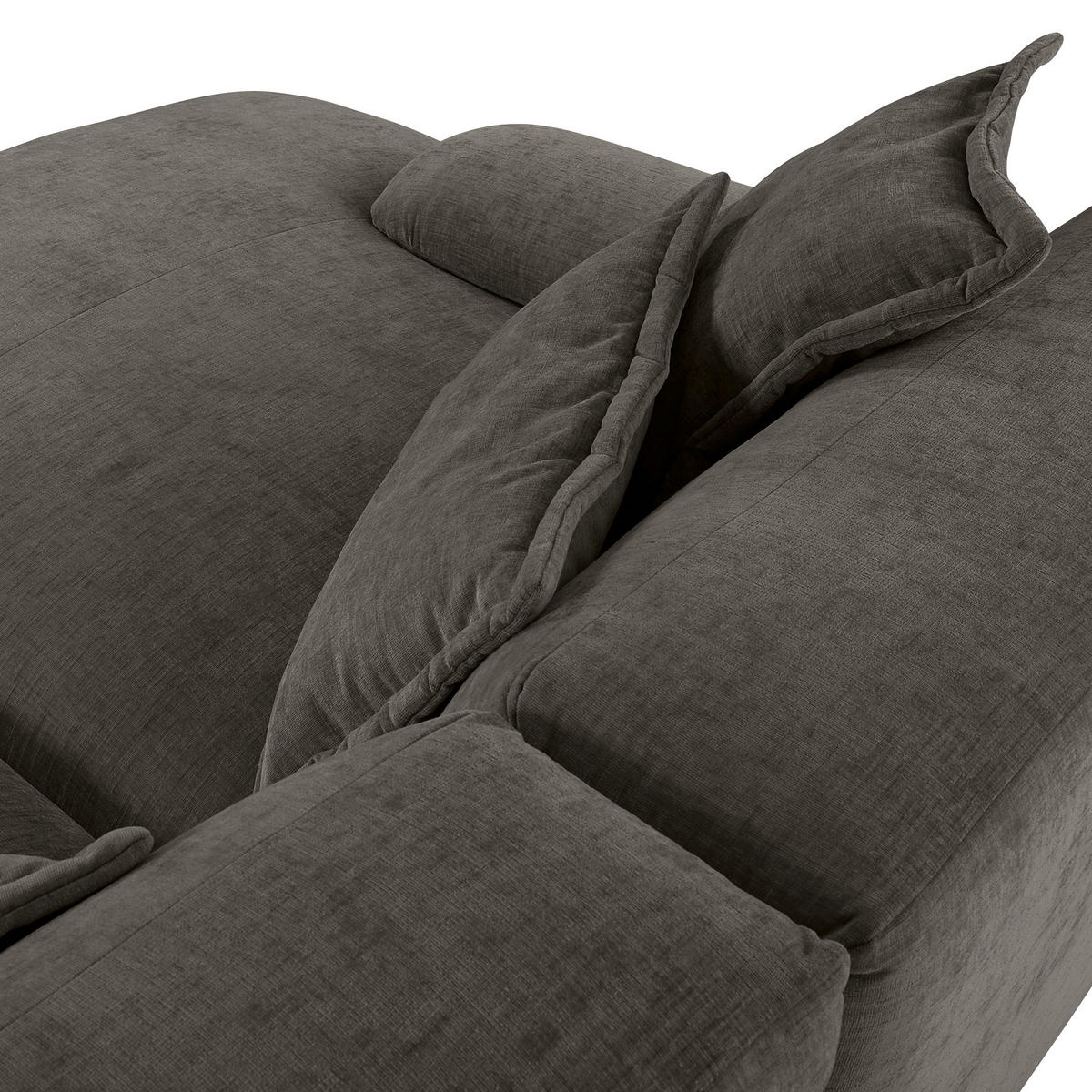 ECKSOFA in Flachgewebe Dunkelgrau  - Dunkelgrau/Schwarz, Konventionell, Kunststoff/Textil (174/274cm) - Carryhome