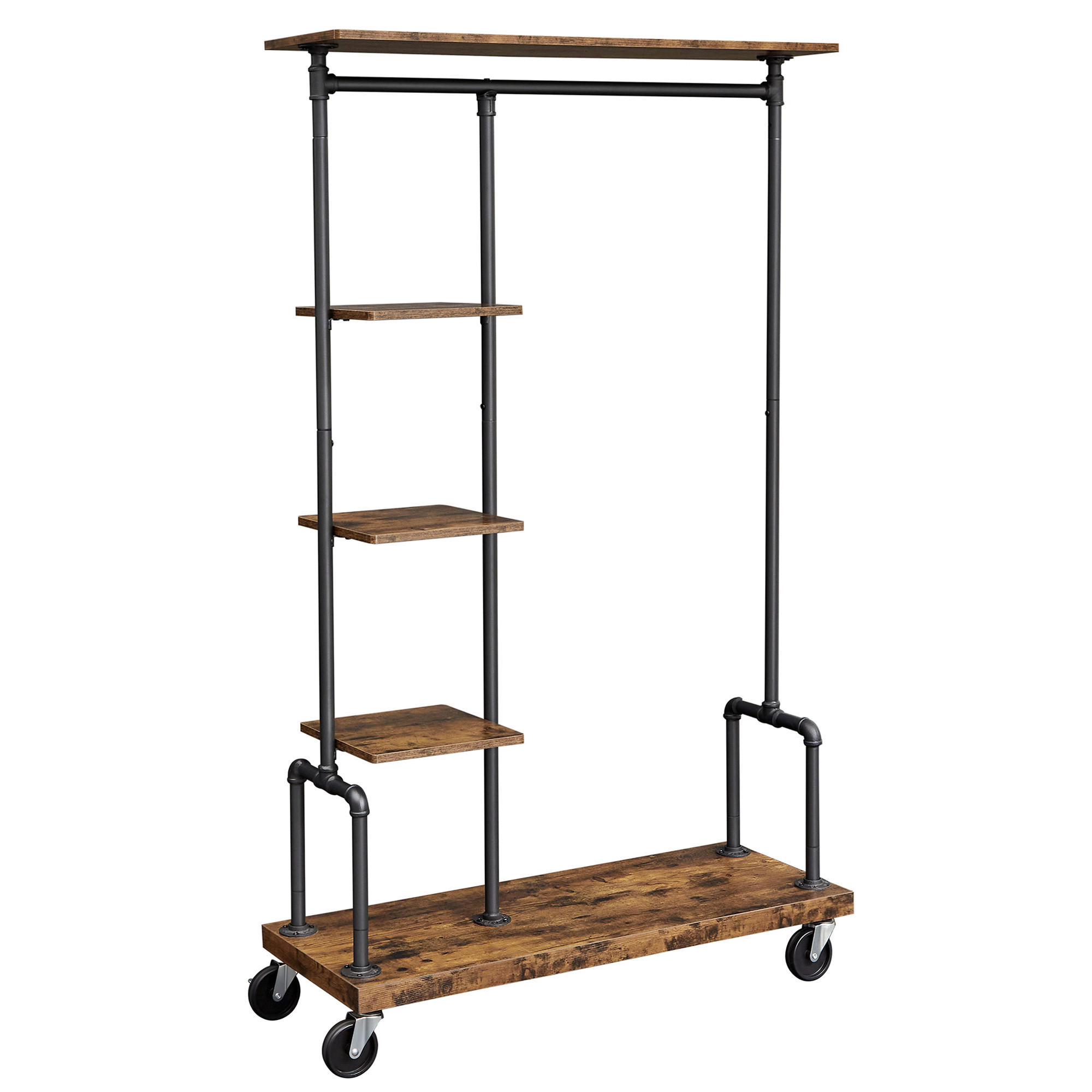 KLEIDERWAGEN in Braun, Schwarz 103.5/174.5/40 cm   - Schwarz/Braun, Trend, Holzwerkstoff/Metall (103.5/174.5/40cm) - MID.YOU
