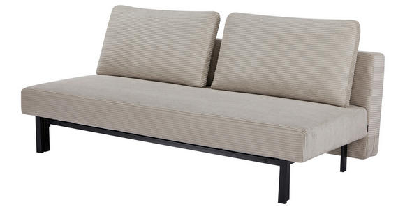SCHLAFSOFA Cord Beige  - Beige/Schwarz, Design, Textil/Metall (191/92/99cm) - Carryhome