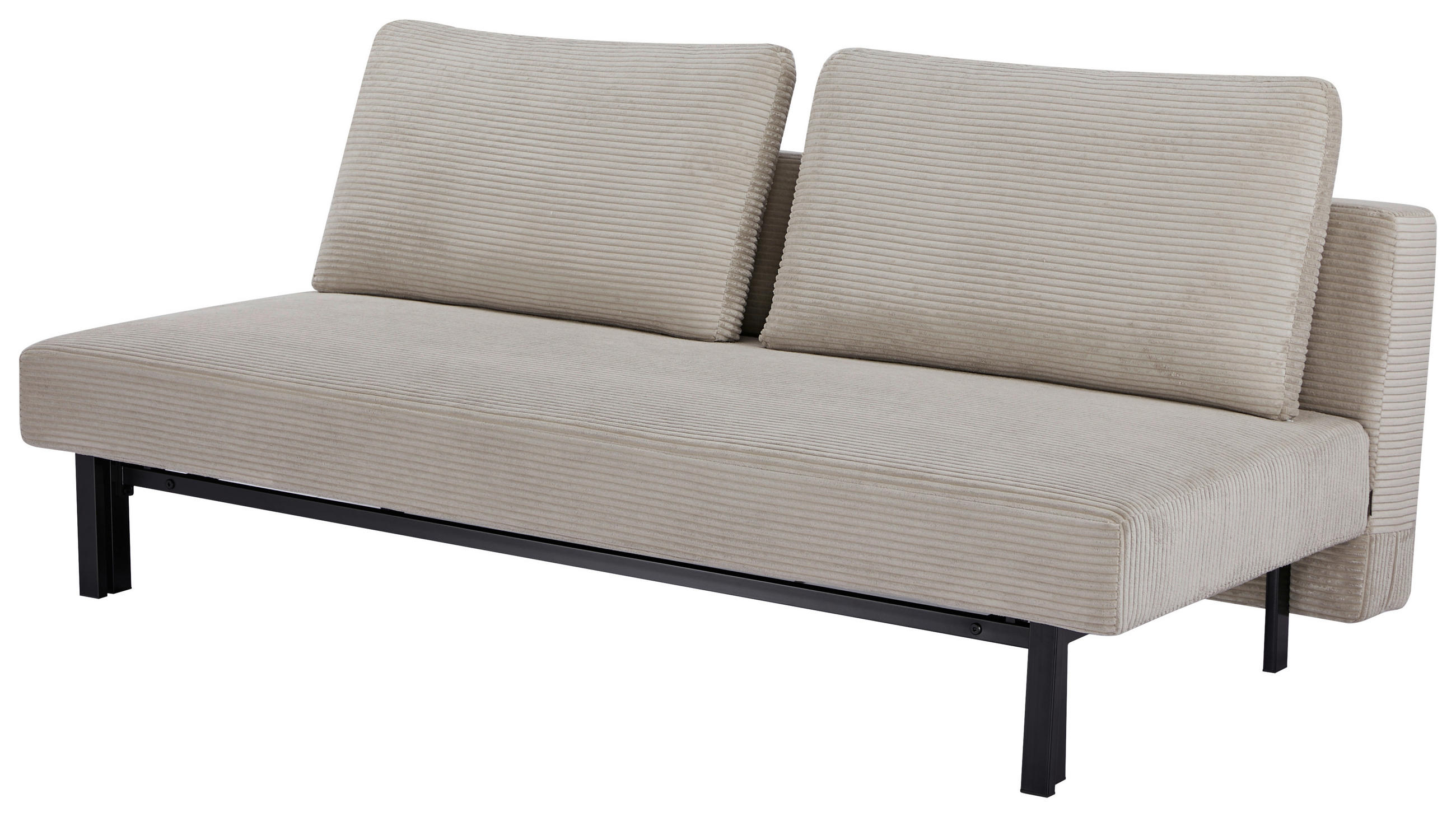SCHLAFSOFA Cord Beige  - Beige/Schwarz, Design, Textil/Metall (191/92/99cm) - Carryhome
