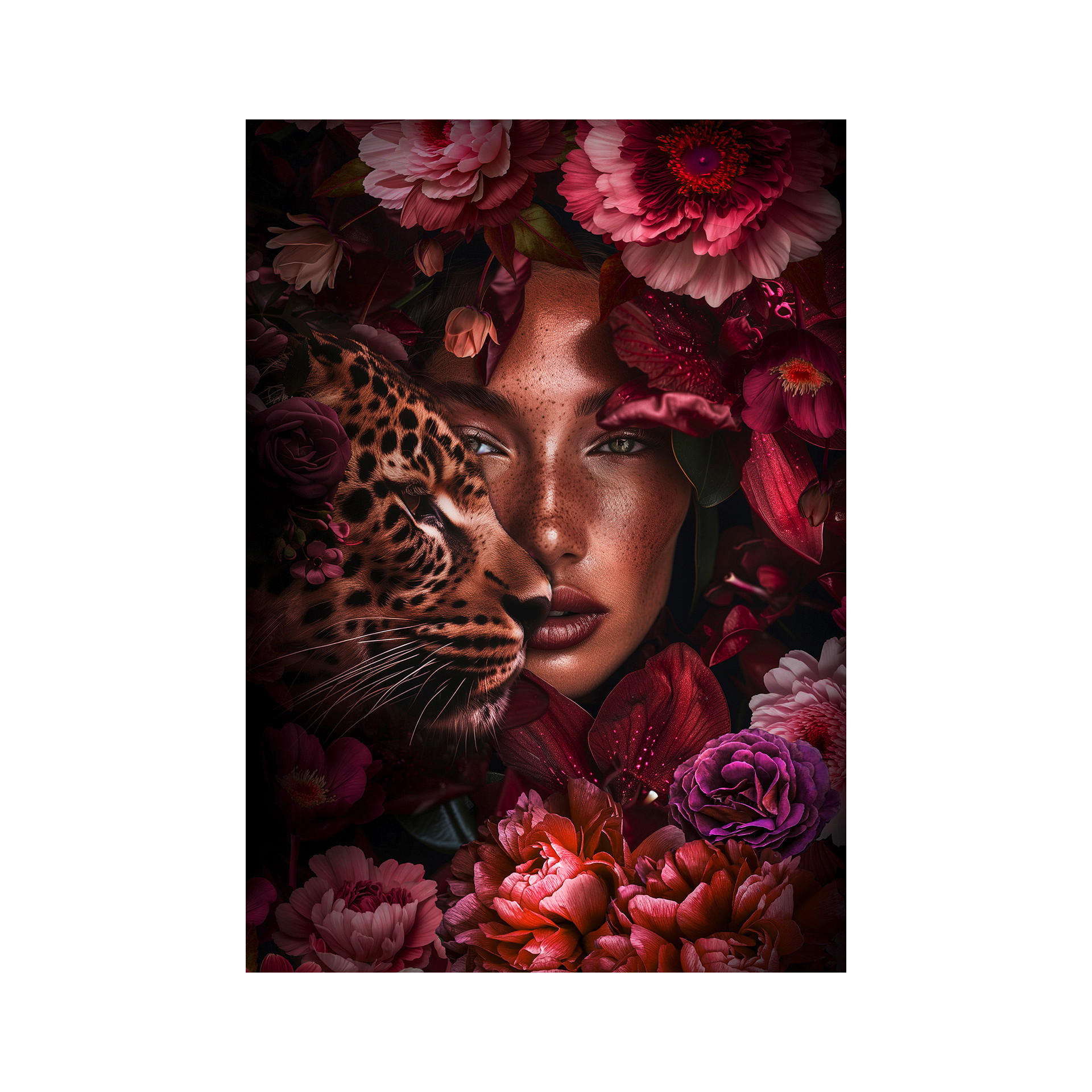 ÜVEGKÉP 80/120 cm  - lila/pink, Natur, Üveg/papír (80/120cm) - Monee