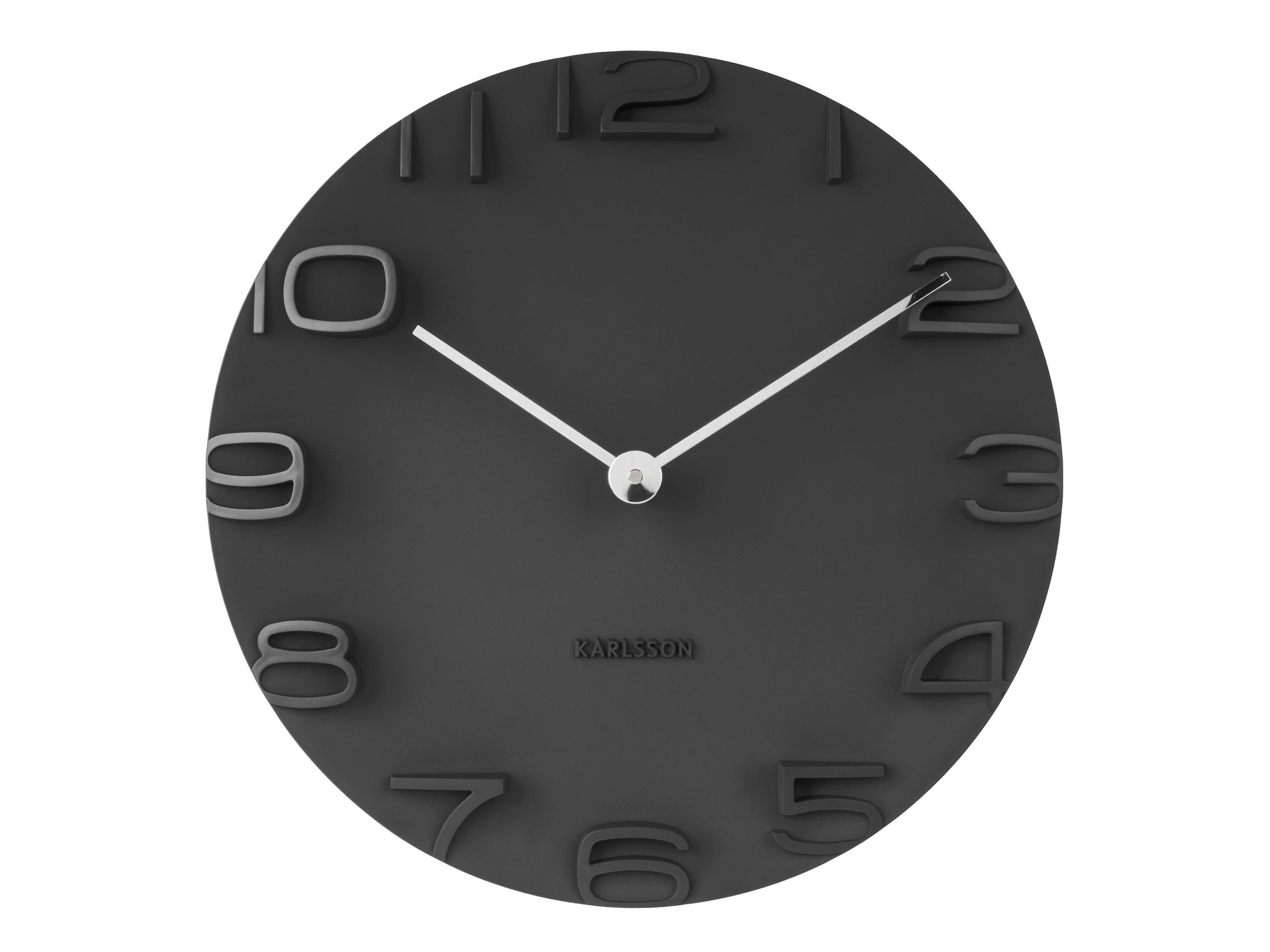 Karlsson Wanduhr Schwarz 42x42x5 cm