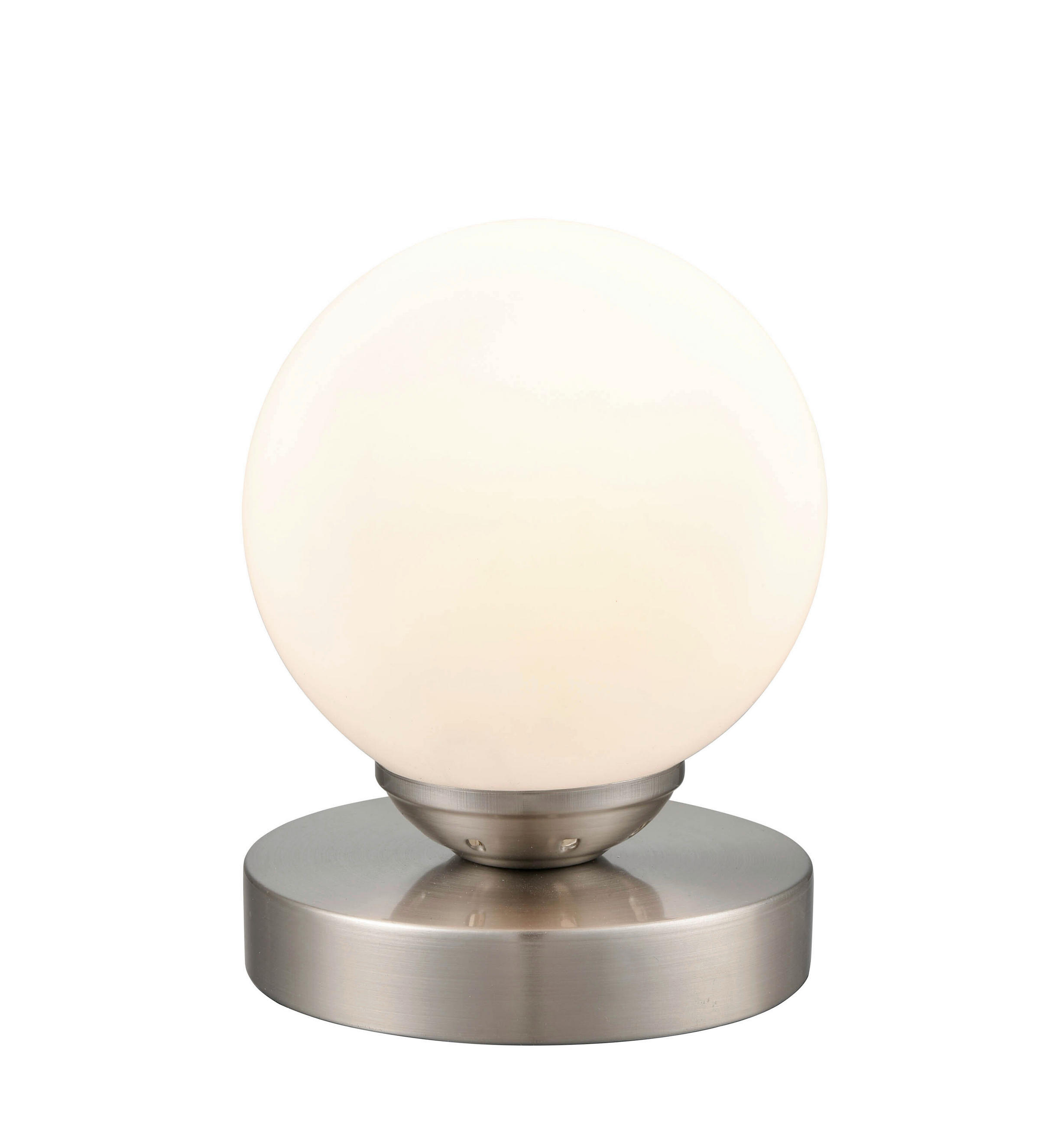 Tischlampe Ines Nickelfarben/ Weiß Mit Touch-Funktion