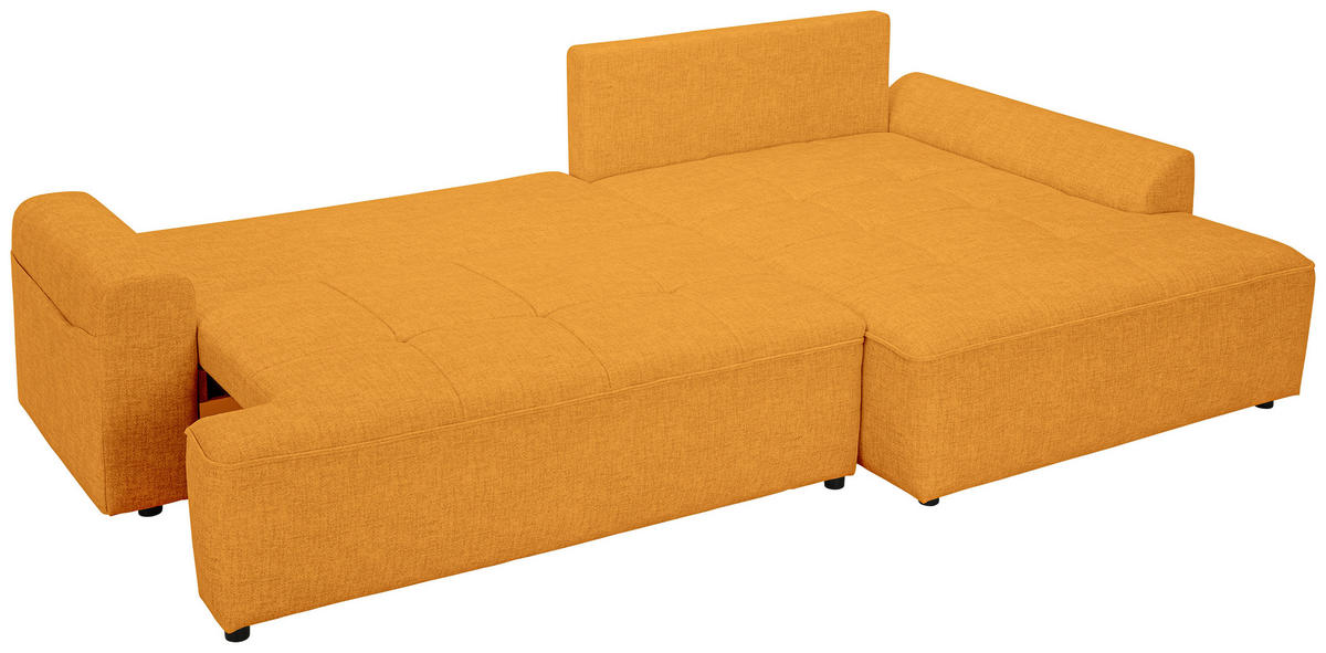 ECKSOFA Senfgelb Mikrofaser  - Senfgelb/Schwarz, KONVENTIONELL, Kunststoff/Textil (295/169cm) - Carryhome