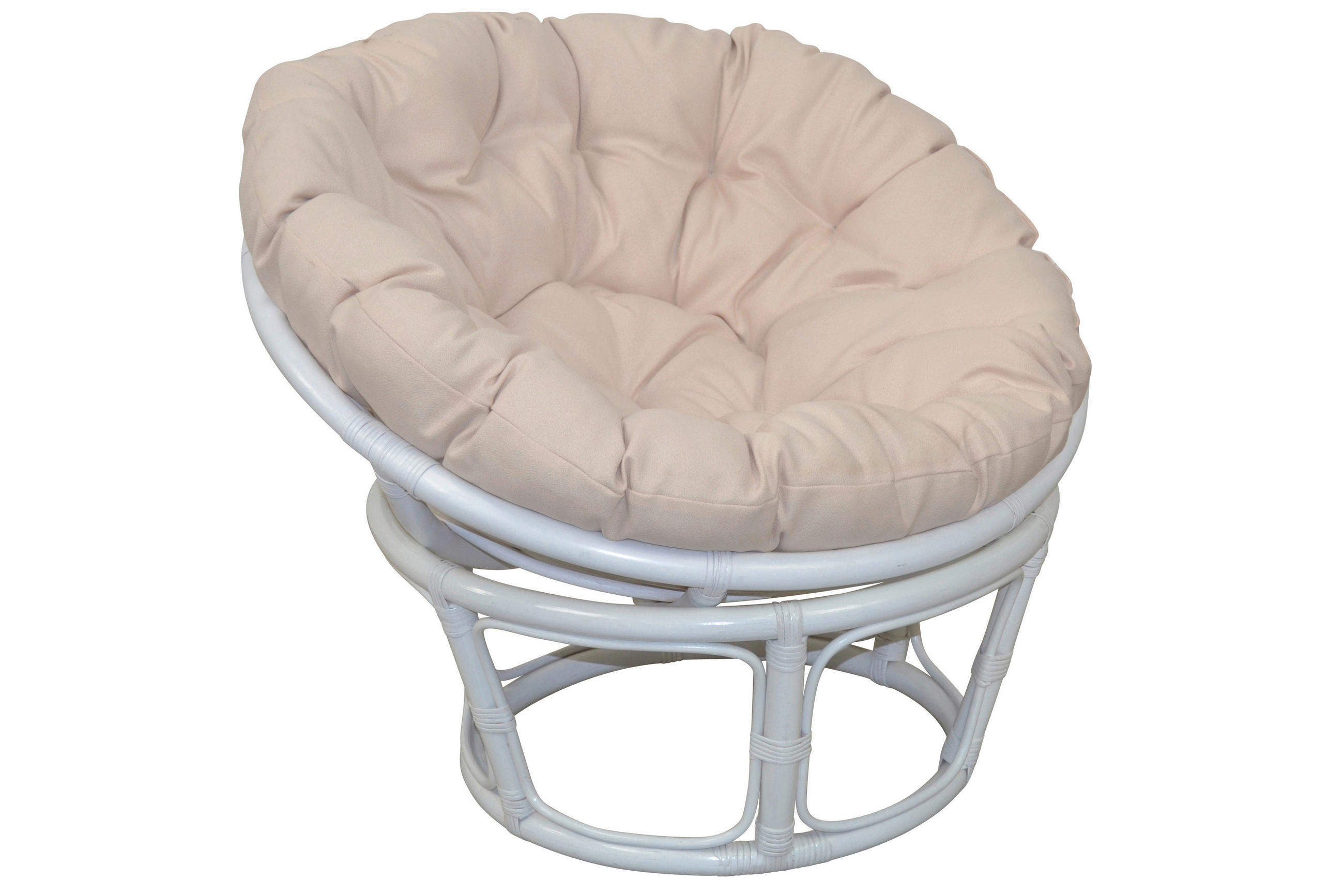 SESSEL Weiß    - Creme/Weiß, Natur, Holz/Textil (80/80/60cm) - MID.YOU