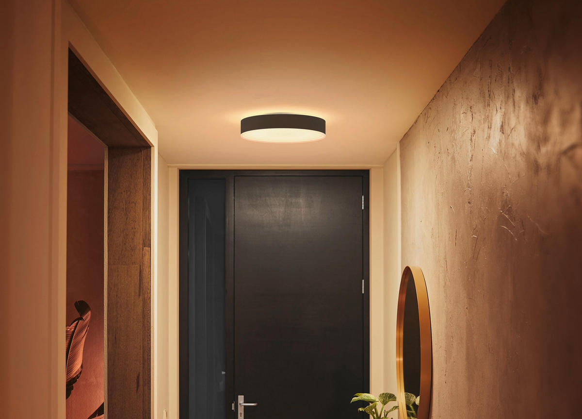 LED-DECKENLEUCHTE  38,1/8,4 cm    - Schwarz, Design, Kunststoff (38,1/8,4cm) - Philips HUE