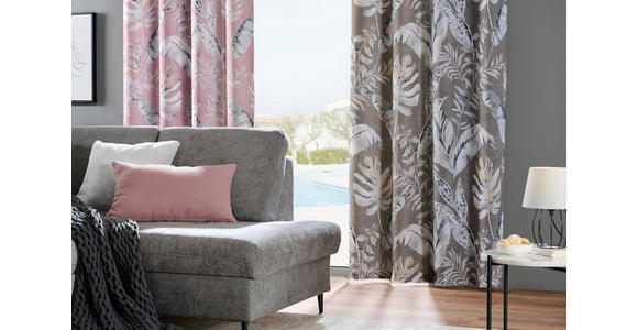 ÖSENVORHANG halbtransparent - Rosa, Design, Textil (140/245cm) - Esposa