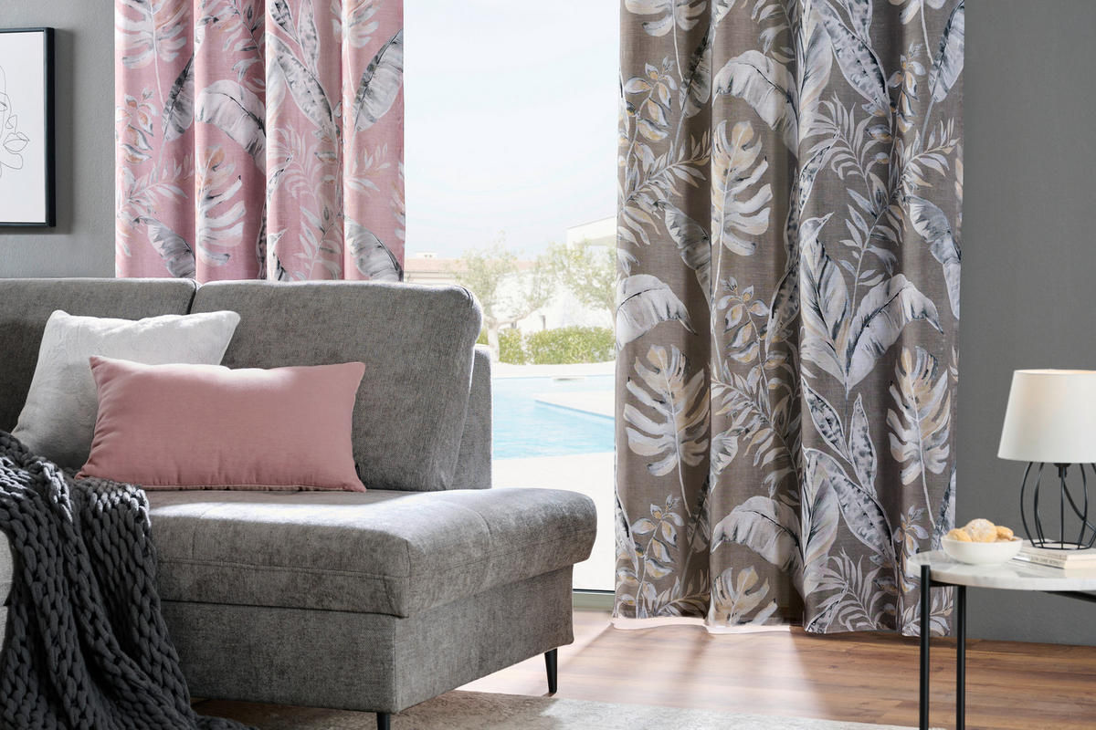 ÖSENVORHANG halbtransparent  - Rosa, Design, Textil (140/245cm) - Esposa