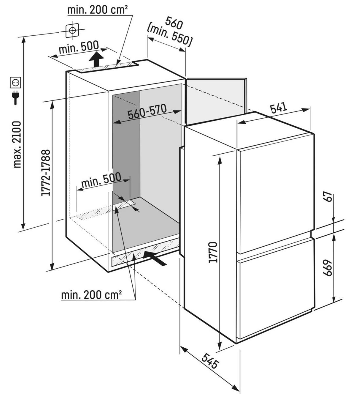 KÜHL-GEFRIER-KOMBINATION ICNSD5103  - Weiß, Basics, Kunststoff/Metall (54,1/177/54,5cm) - Liebherr